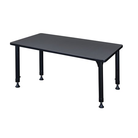Kee Rectangle Tables > Height Adjustable > Rectangular Classroom Tables, 42 X 30 X 23-34, Gray MT4230GYAPBK